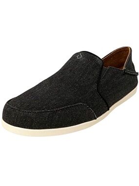 OluKai Waialua Canvas Shoes with Anatomical Footbed Charcoal Gray SIZE 10